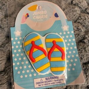 Vibrant Striped Kids Flip Flop Charm by Source Unknown
